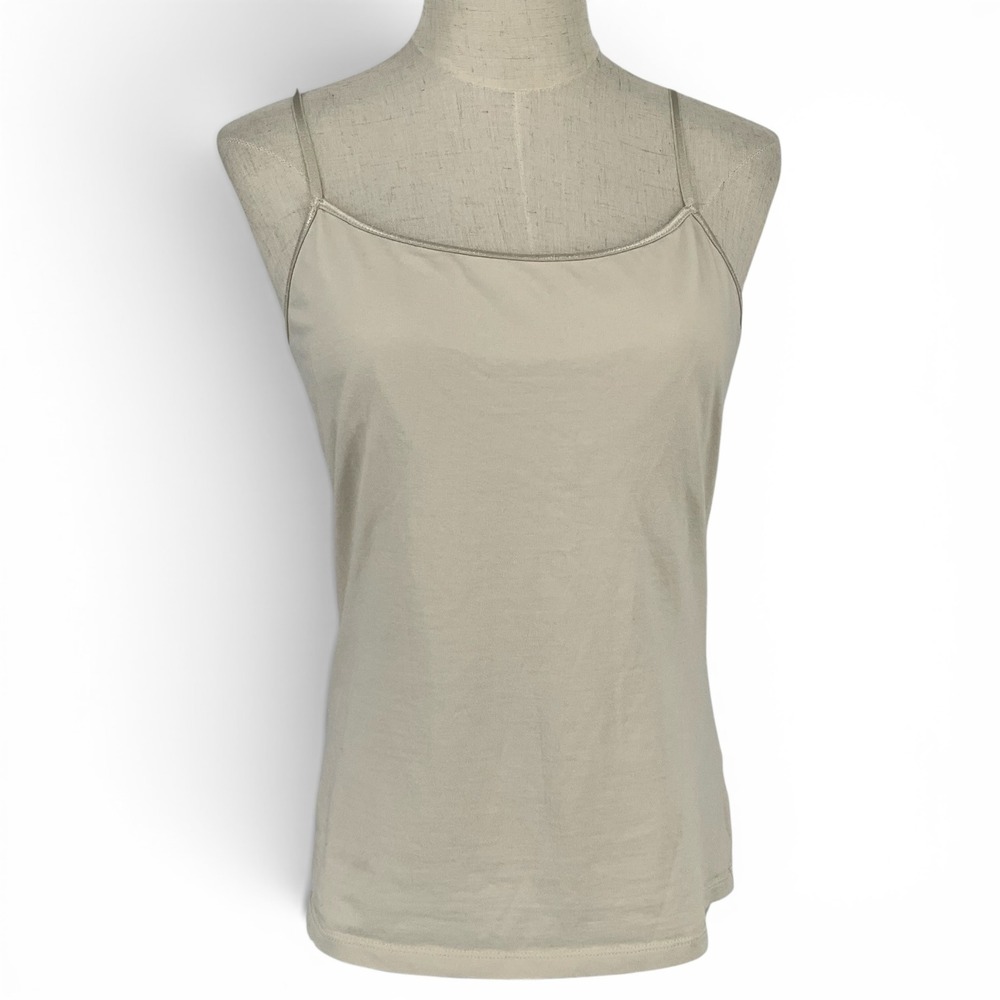 New Directions Weekend Womens Beige Cotton Blend Cami Tank Top Medium RN31104